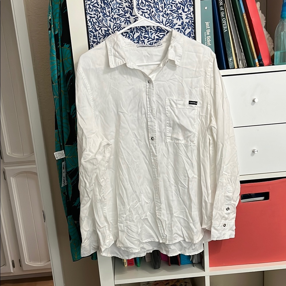 Calvin Klein Jeans White Casual Button Down Shirt